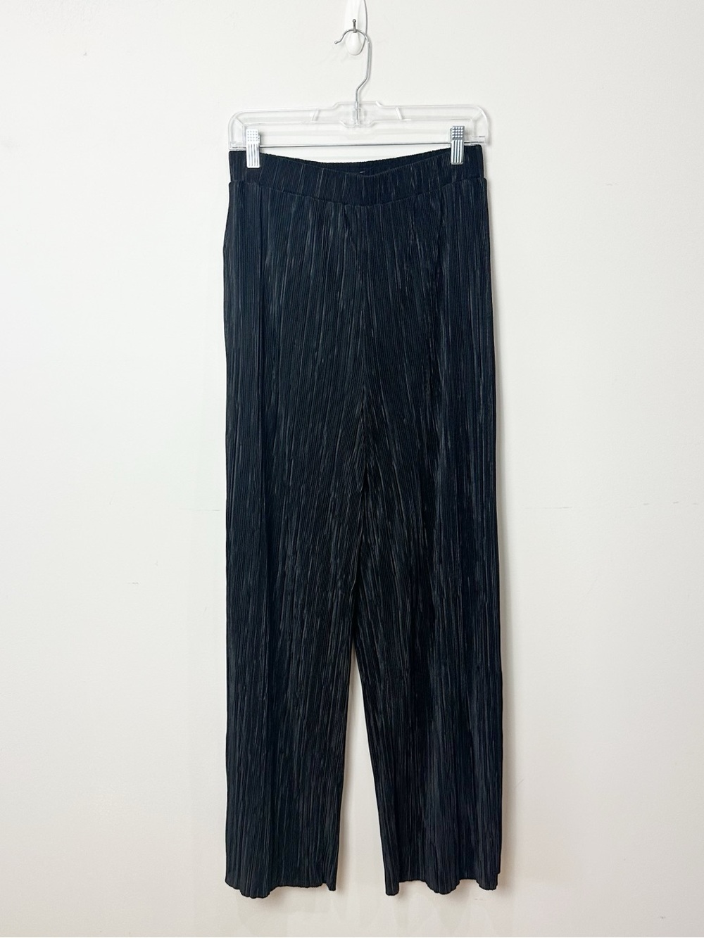 Banana Republic High Rise Wide Lege Plisse Pants Black Crinkle - Picture 2 of 6